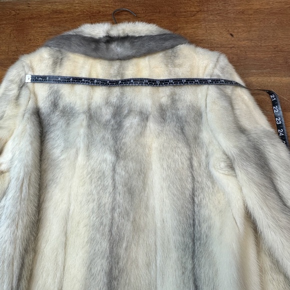 Vintage 1960's 60's White / Gray Mink Coat / Jacket / Convertible Vest S M - Picture 11 of 14